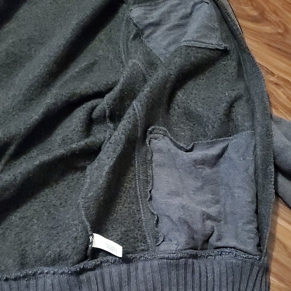Calvin Klein Men's Charcoal Full-Zip Ribbed Collar Sweater Jacket - Picture 8 of 10